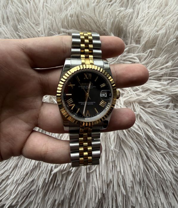 Seiko Automat 36 mm 2 Tone Czarna Tarcza Jubilee
