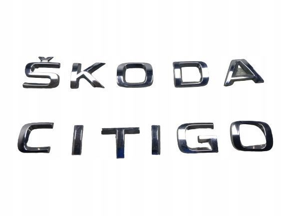 SKODA CITIGO NAPIS LOGO EMBLEMAT LITERA LITERY CHROM