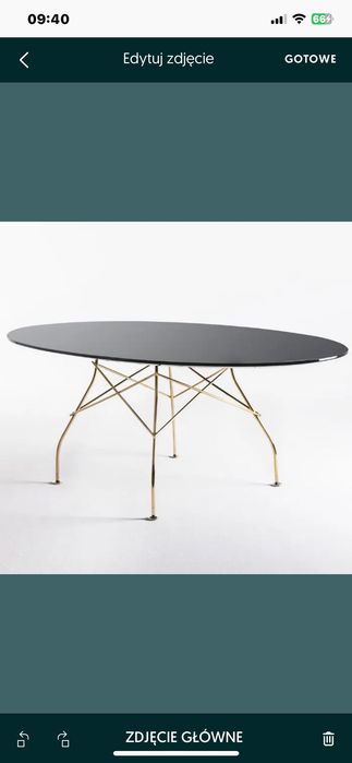 Kartell stół Glossy retro modern 190/120 unikat