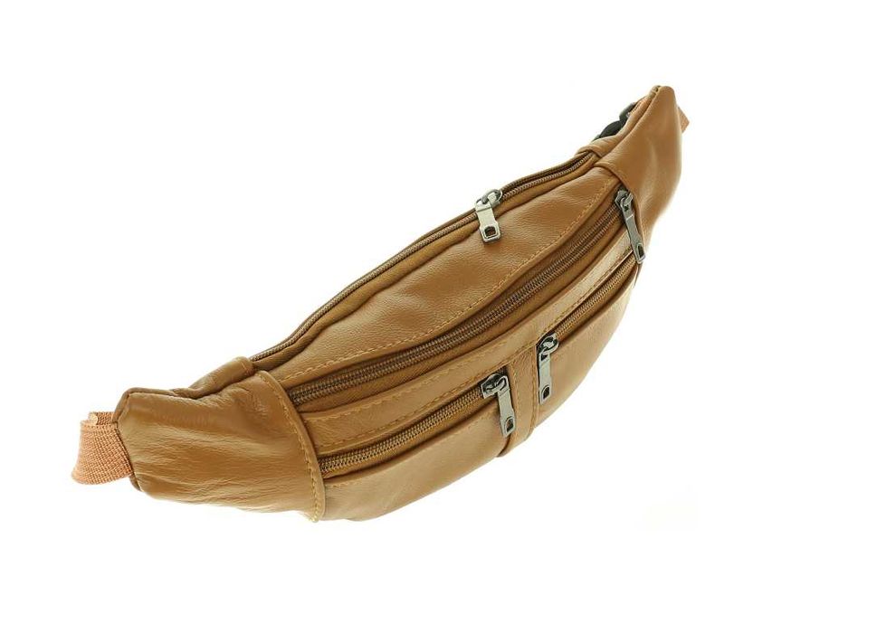 Skórzana nerka do pasa nerka na ramię karmelowa skórzana 100%