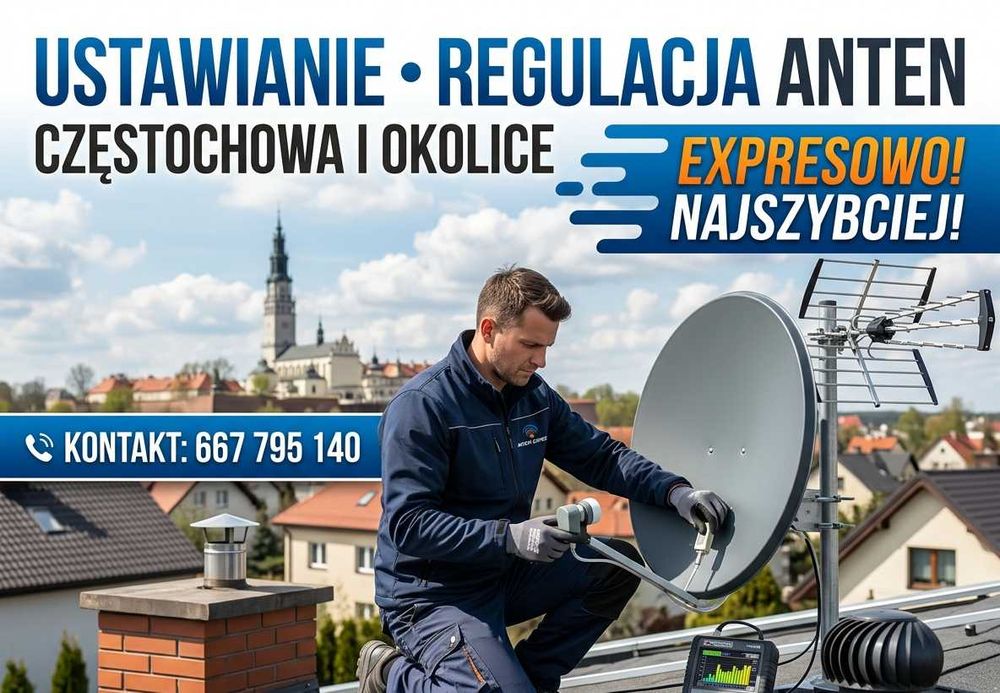 PROMOCJA Ustawianie Regulacje Anten w Częstochowie i okolice EXPRES
