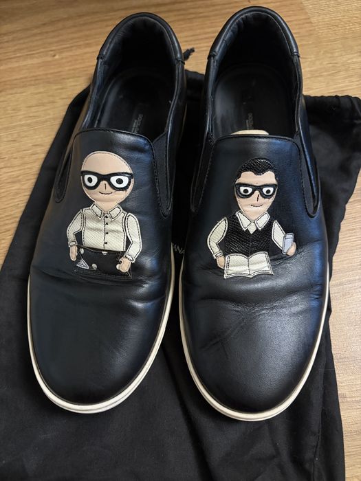 Чорні шкіряні чоловічі сліпони Dolce & Gabbana