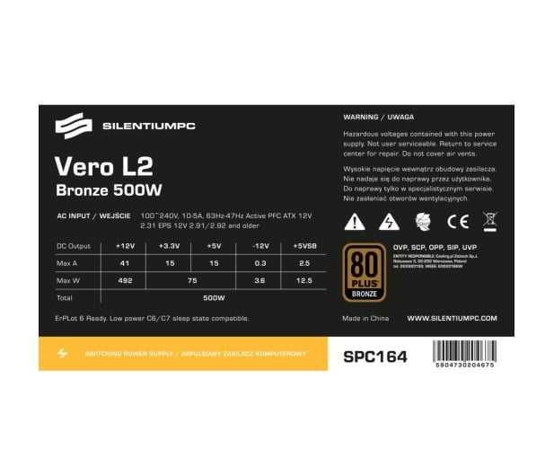 Zasilacz SILENTIUMPC Vero L3 Bronze 500W SPC265 ATX PFC ZSL400