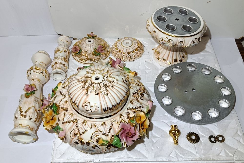 UNIKAT! Żyrandol Capodimonte Ceramiche Cavalli 18-ramienny Bassano