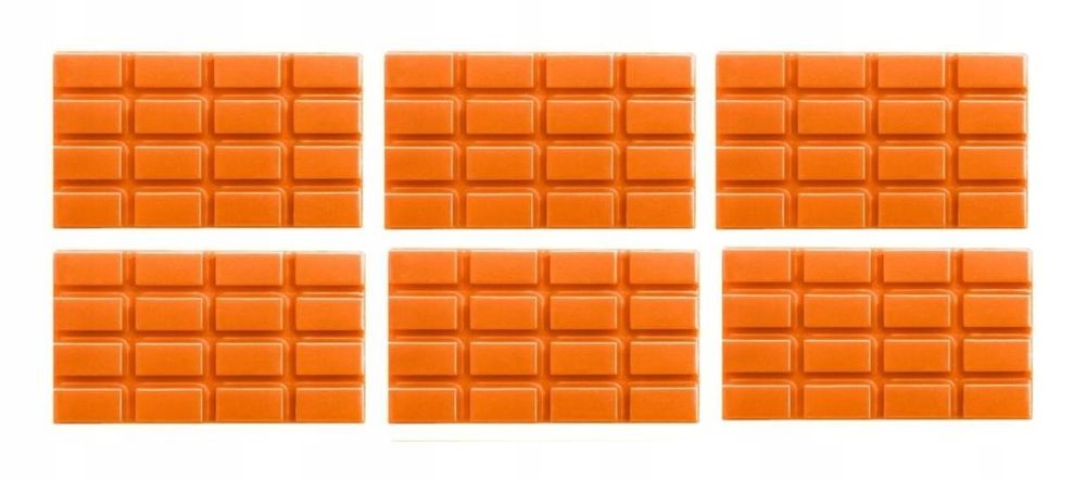 Dekoracja Czekoladowa - Mini Tabliczka Pomarańczowa 6Szt
