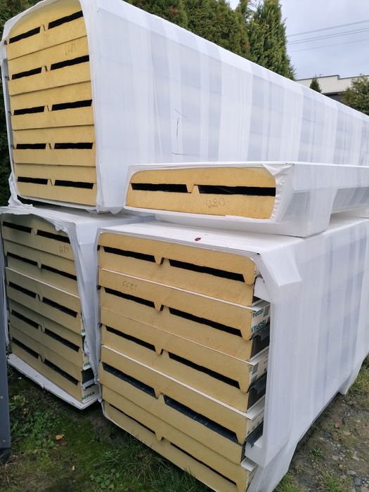 Płyta warstwowa dachowa PIR 100mm, antracyt, nowa