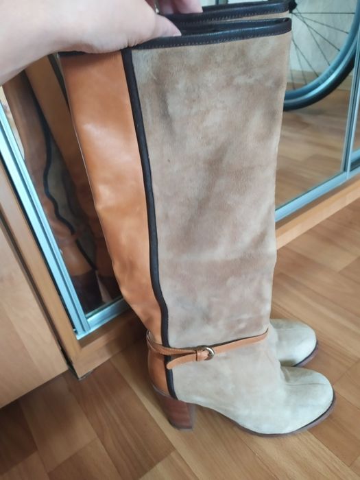 Сапоги з натурального замшу