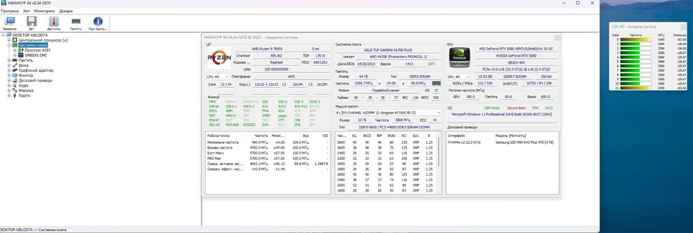 Материнська плата ASUS TUF GAMING X670E-PLUS (на гарантії)