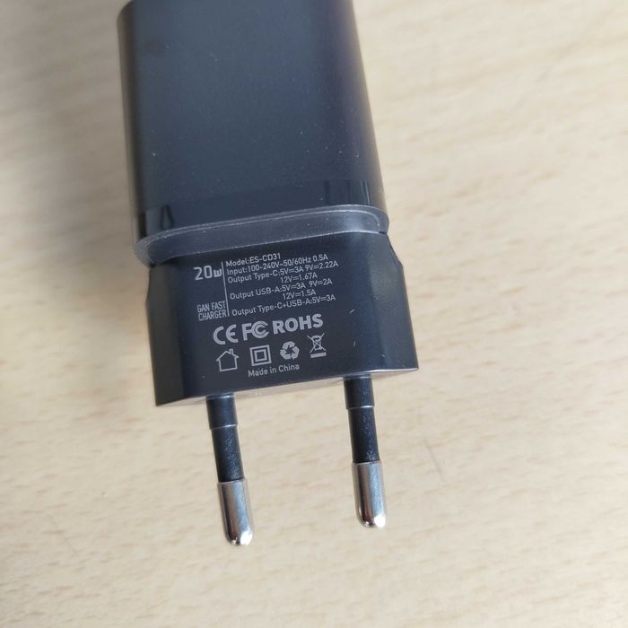 Carregador Usb Type C 20w Gan QC 3.0 Essager64553302708098124