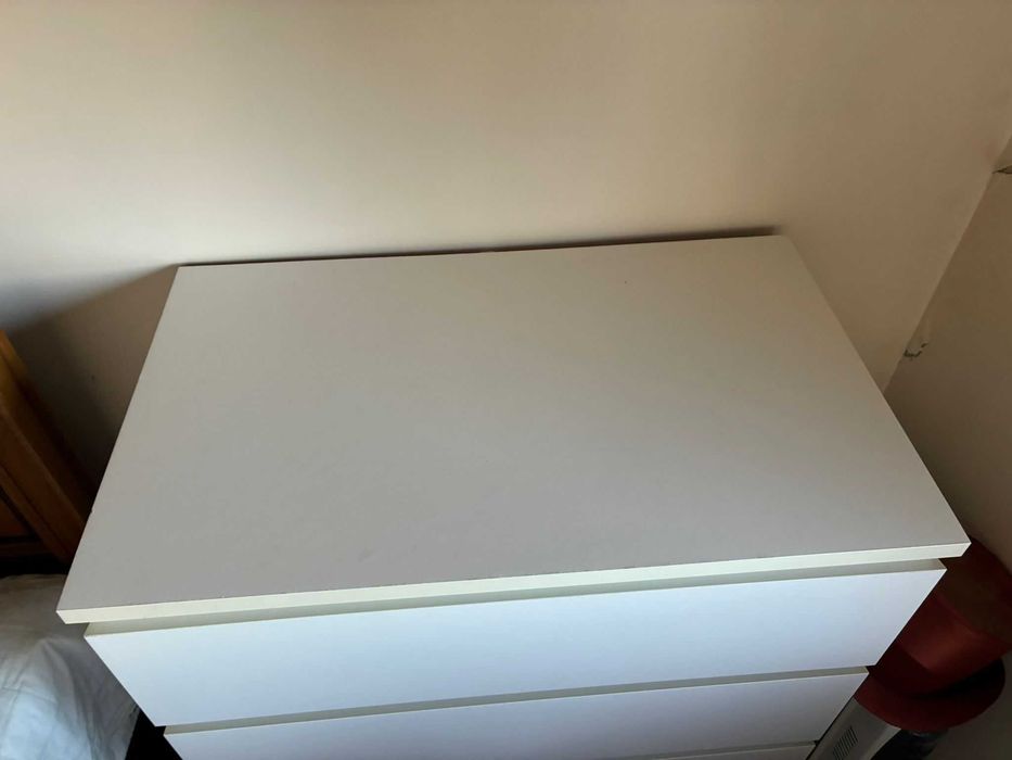 MALM Cómoda c/4 gavetas, branco, 80x100 cm