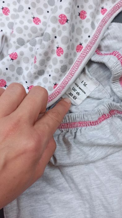 Bawełniana piżama Polska produkcja biedronki i kropeczki 116 cm