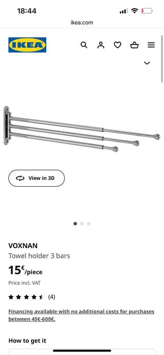 Toalheiro de Parede IKEA Voxnan