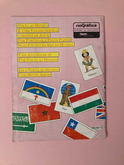 Caderneta Volta ao Mundo Distri Editora Anos 80 Completa