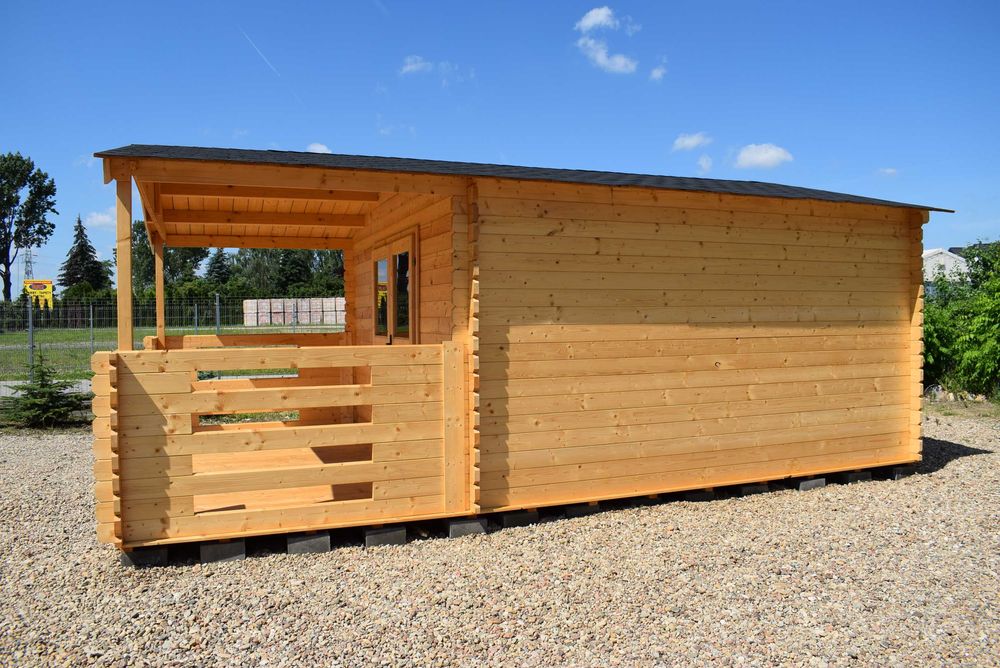 Od RĘKI masywny DOMEK letniskowy/ogrodowy +TARAS*6x4*24m2*BALIK 34mm