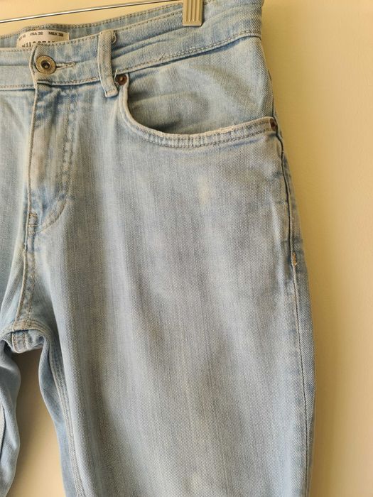 Calças de Ganga Azuis Pull & Bear Slim - Tamanho 42 - Pants Jeans