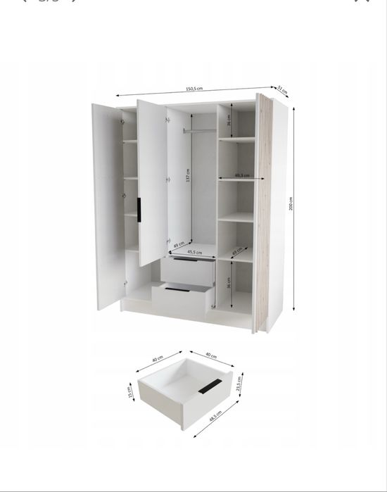 Szafa Loft trzydzwiowa Jak Nowa