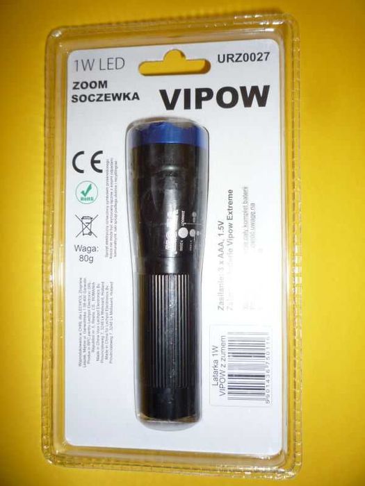 Latarka ręczna 1W VIPOW (URZ0027)