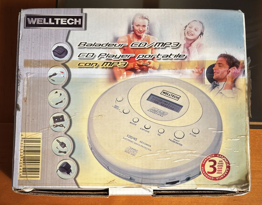 CD Player Portátil Welltech MP3