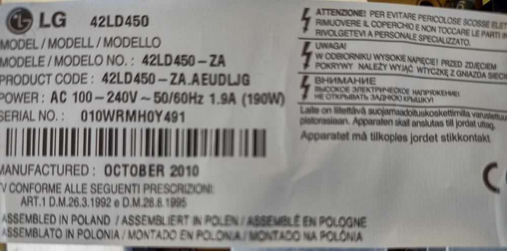 Mainboard E.A.X.6.3.0.2.6.6.0.1(0) 42LD45064171270805761122