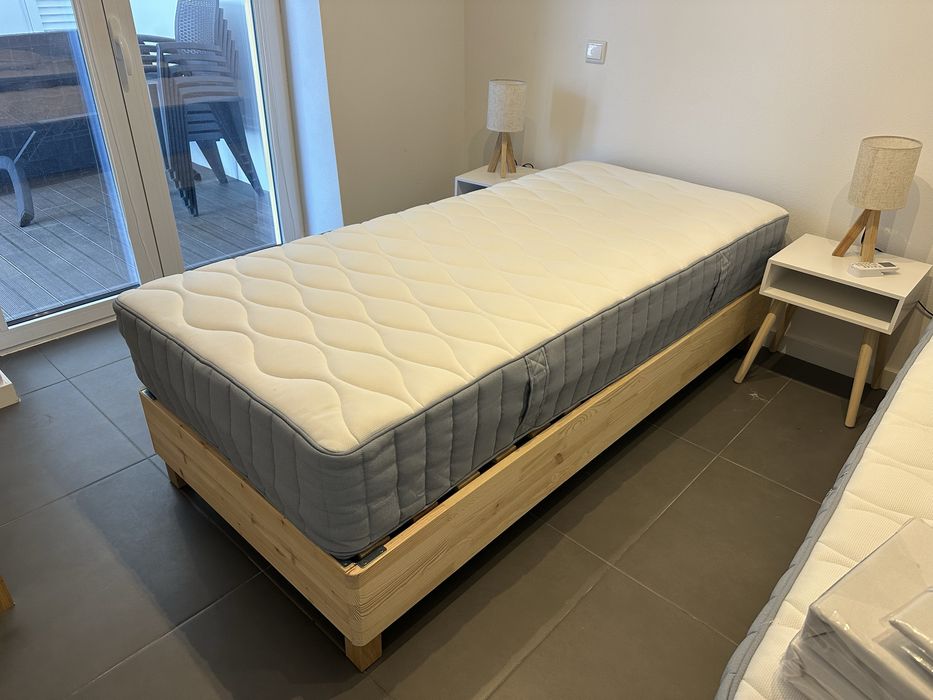 Cama solteiro completa alta qualidade (sommier + colchao molas ensacadas)