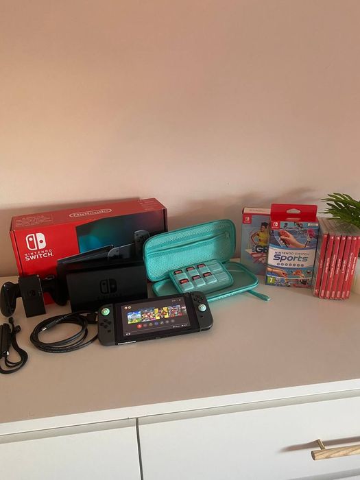 Nintendo Switch V2 Completa na Caixa + Bolsa | Jogos disponíveis