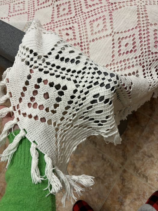 Colcha de renda manual