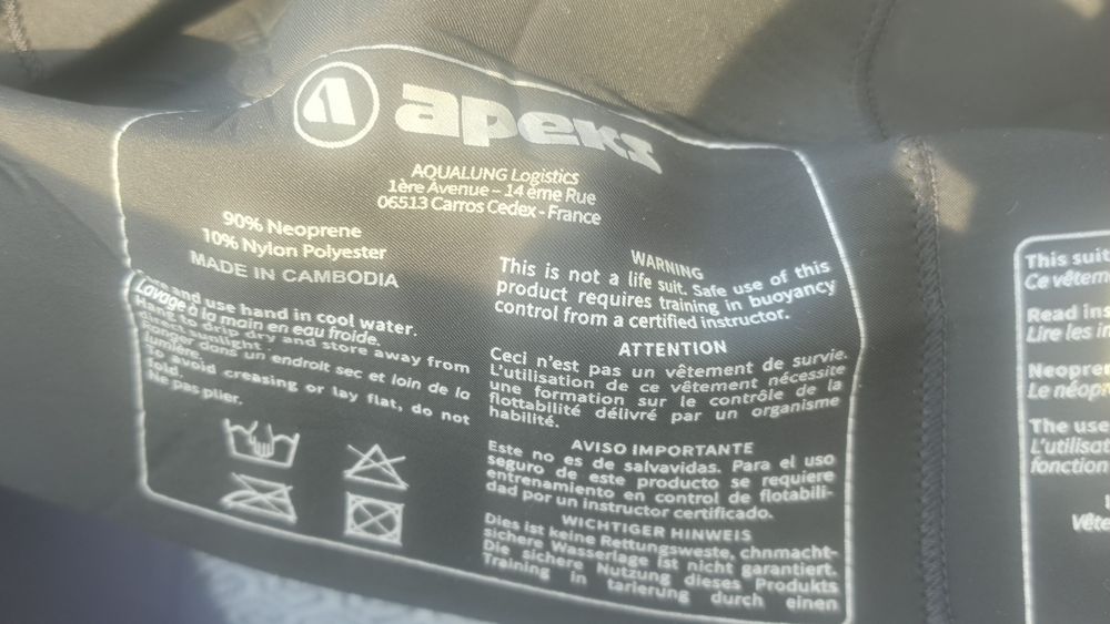 Fato de Mergulho Apeks Thermiq Advanced 8/7mm 3XL  c/Bolsos como novo