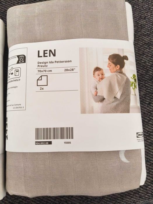 Musselinas IKEA LEN 70x70 cm – novas na embalagem