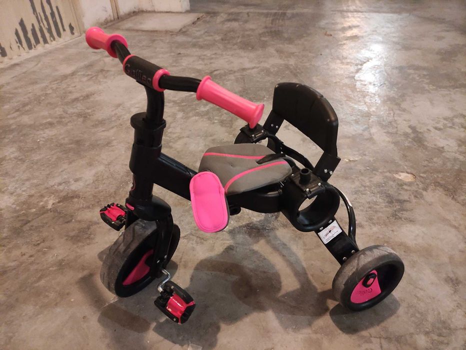 Triciclo 4 em 1 cor de rosa