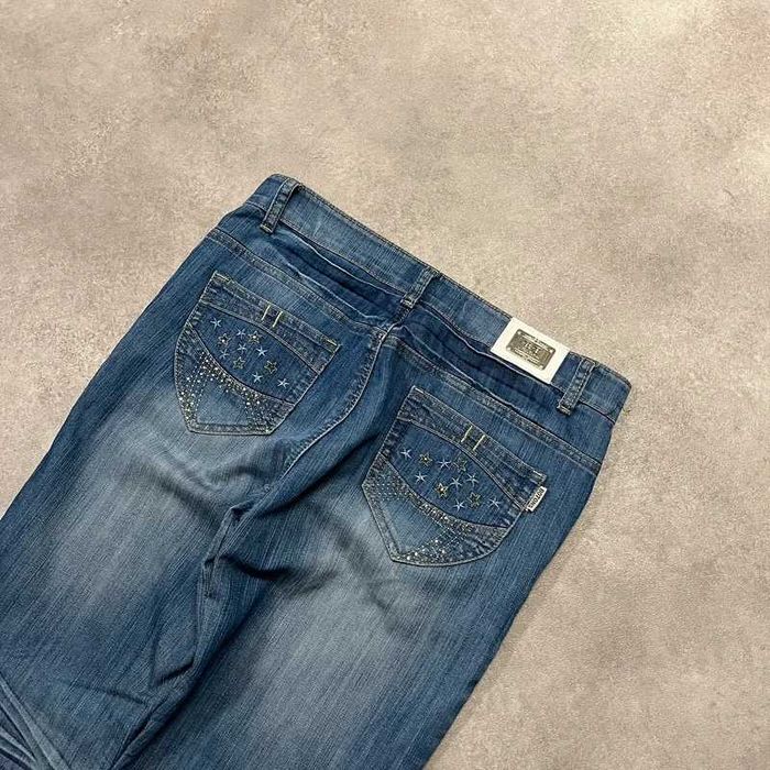 Vintage Spodnie Jeansy Y2K Denim Pants Gwiazdki Retro Coquette 90s