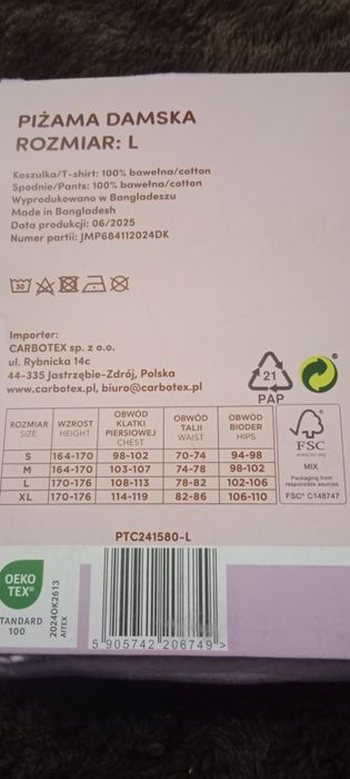 Bawełniana piżama damska