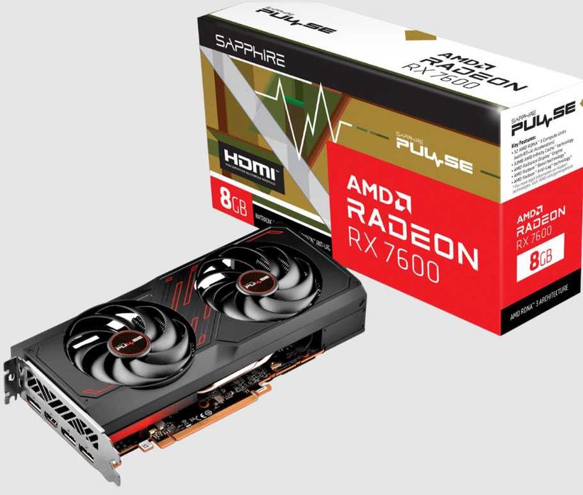 Відеокарта Sapphire Radeon RX 7600 PULSE 8192MB / На гарантії до листопада 2027