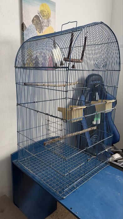 Duas gaiolas com acessorios disponivel medidas nas fotos