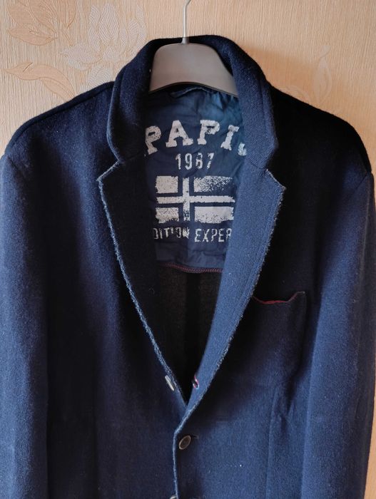 Модный Пинжак Napapijri Пиджак оверсайз из шерсти темно-синий размер L