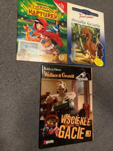 3 filmy DVD, VCD-Brzydkie kaczątko, Czerwony Kapturek, Wallace&Gromit
