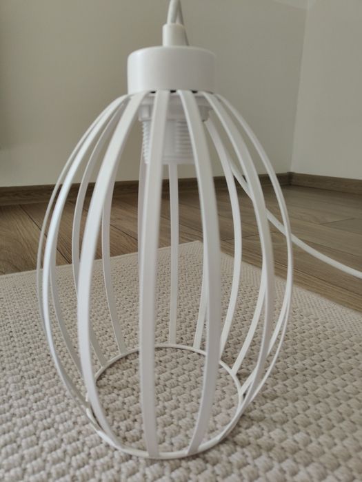 Lampa sufitowa wisząca loft, pojedyncza, biała