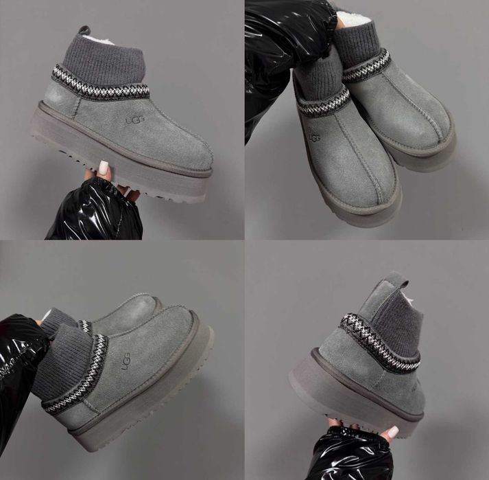 Женские сапоги UGG Tasman Platform Sock Grey 36-41 Натур Замша! Купить