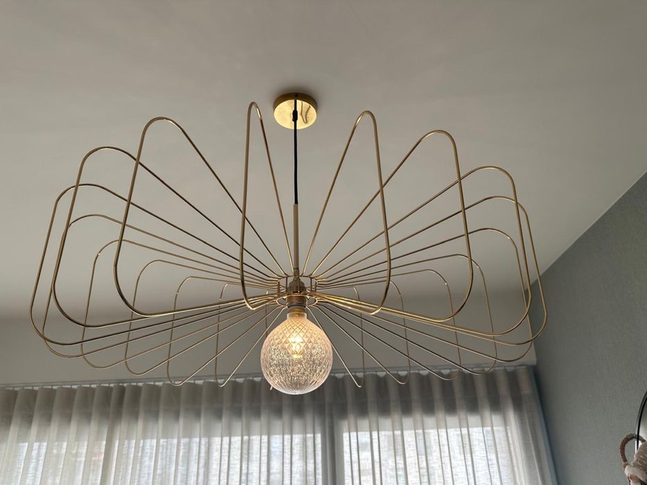 Candeeiro Dourado C/ Lampada LED Decorativa