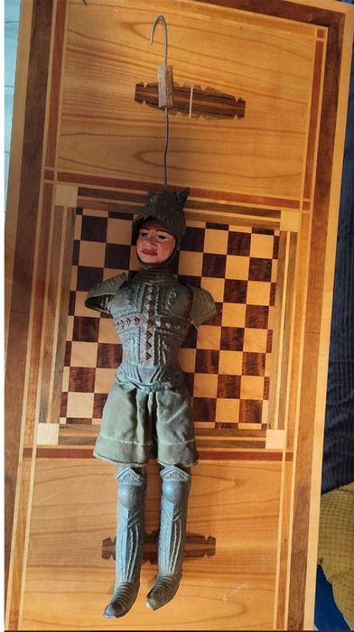 XVIII / XIX w.mosiężna marionetka św.Joanna Darc