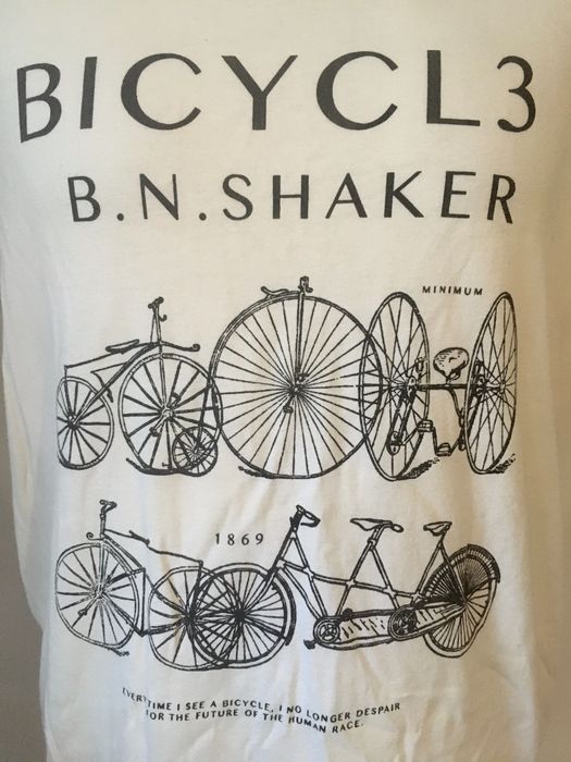 Beżowy t-shirt rowerowy bicycle vintage retro L