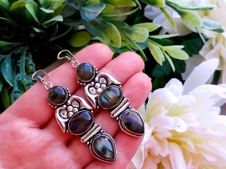 Kolczyki _Labradoryt_Indie_handmade_