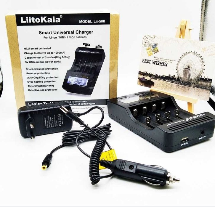 LitoKala Lii-500 лучший  інтелектуальний зарядний пристрій АА ААА 1865