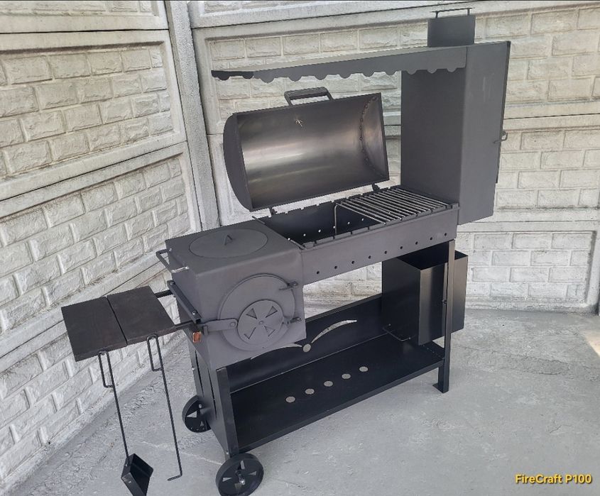 •5мм! 100% НЕ ПРОГОРИТЬ! Мангал Смокер з Піччю під казан та коптильнею