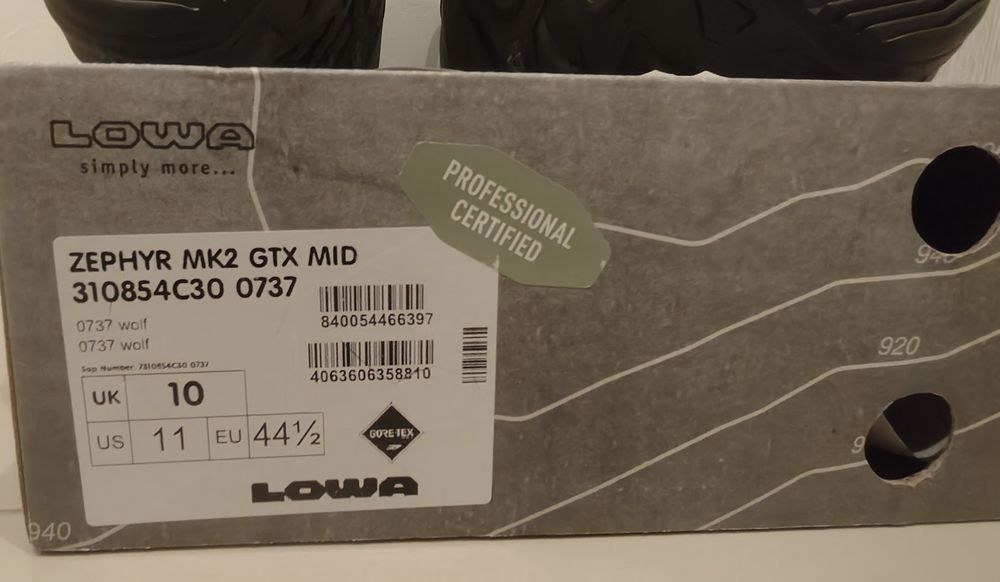 LOWA Zephyr MK2 GTX MID szare Wolf rozmiar 44.5 NOWE