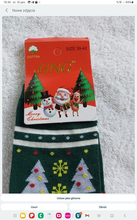 Skarpetki Świąteczny Nowy z metką