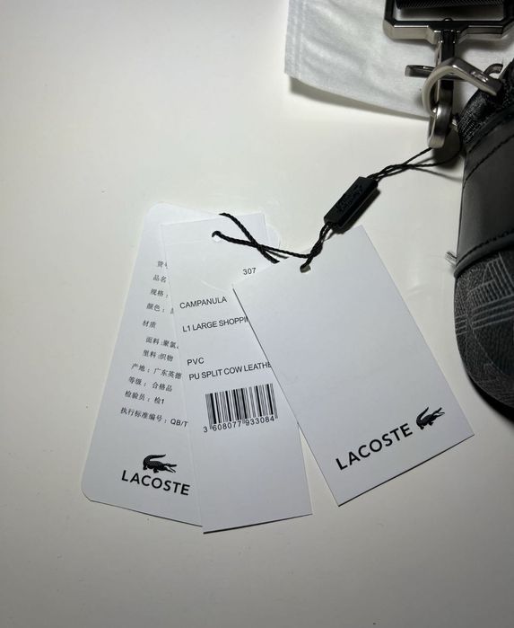 Якісна сумка через плече | барсетка LACOSTE чорна шкіряна | лакост