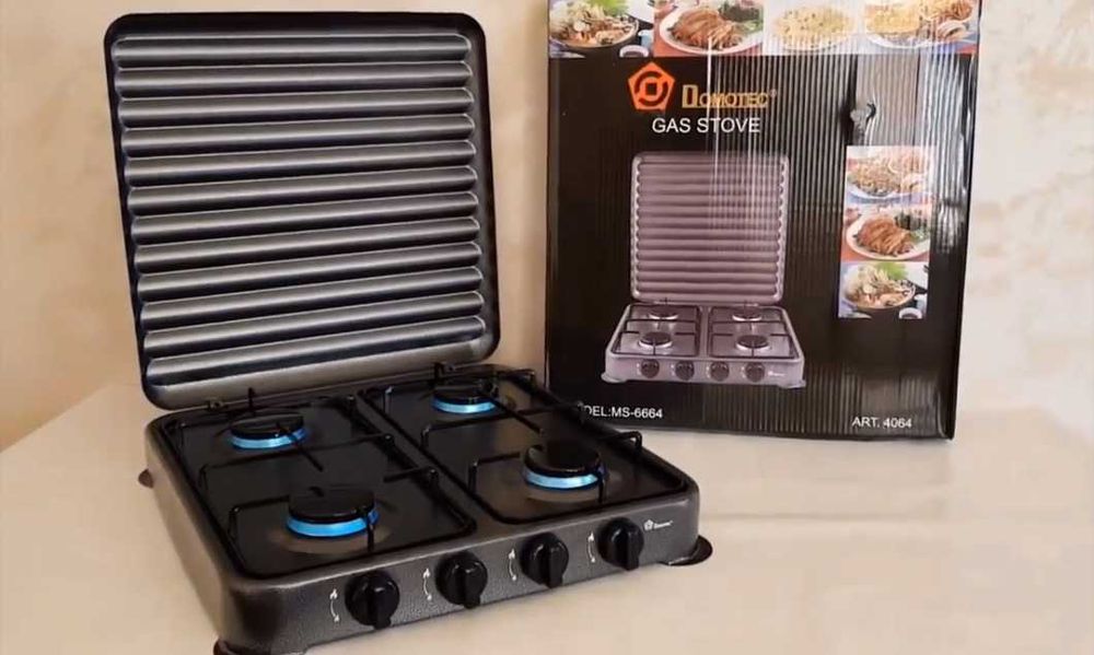 Газова плита таганок настільна domotec  ms-6604  під  пропан і  бутан