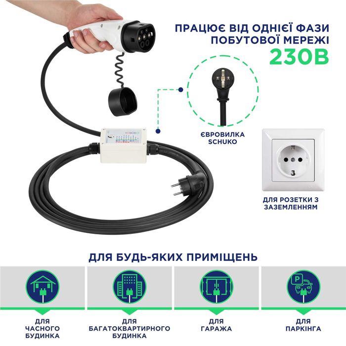 Зарядка для електромобілів UACHARGER CLASSIC 6-16A, Nissan Leaf