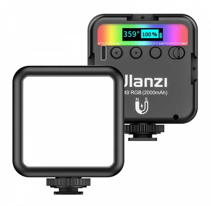 Накамерный LED- свет RGB, 1/4 магнит, 2000мАч, фотосвет ULANZI VL49