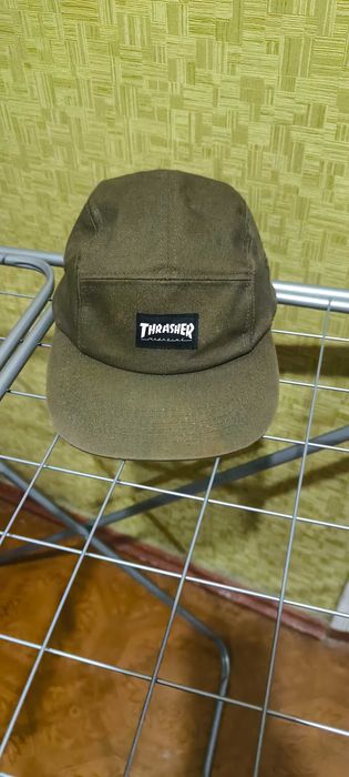 Бейсболка пятипанелька Thrasher Patch 5 Panel Strapback Cap - Army Green